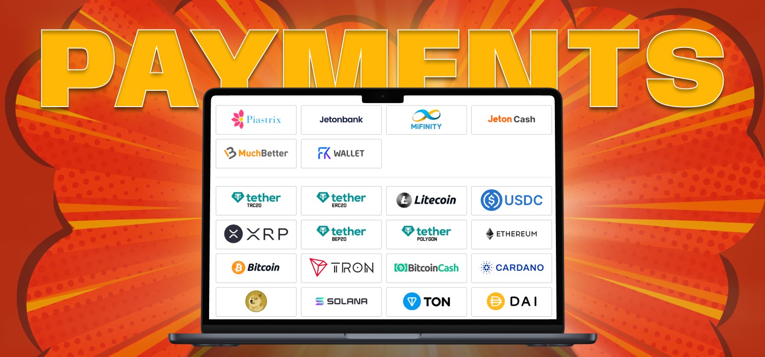 available payment methods on platform